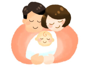 赤ちゃんと両親