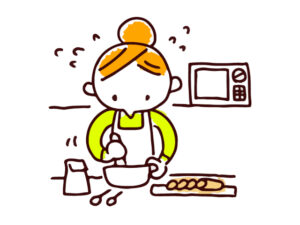 離乳食を作るお母さん