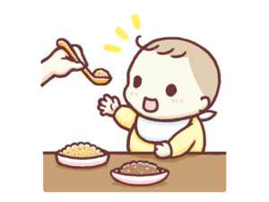 離乳食を食べる赤ちゃん